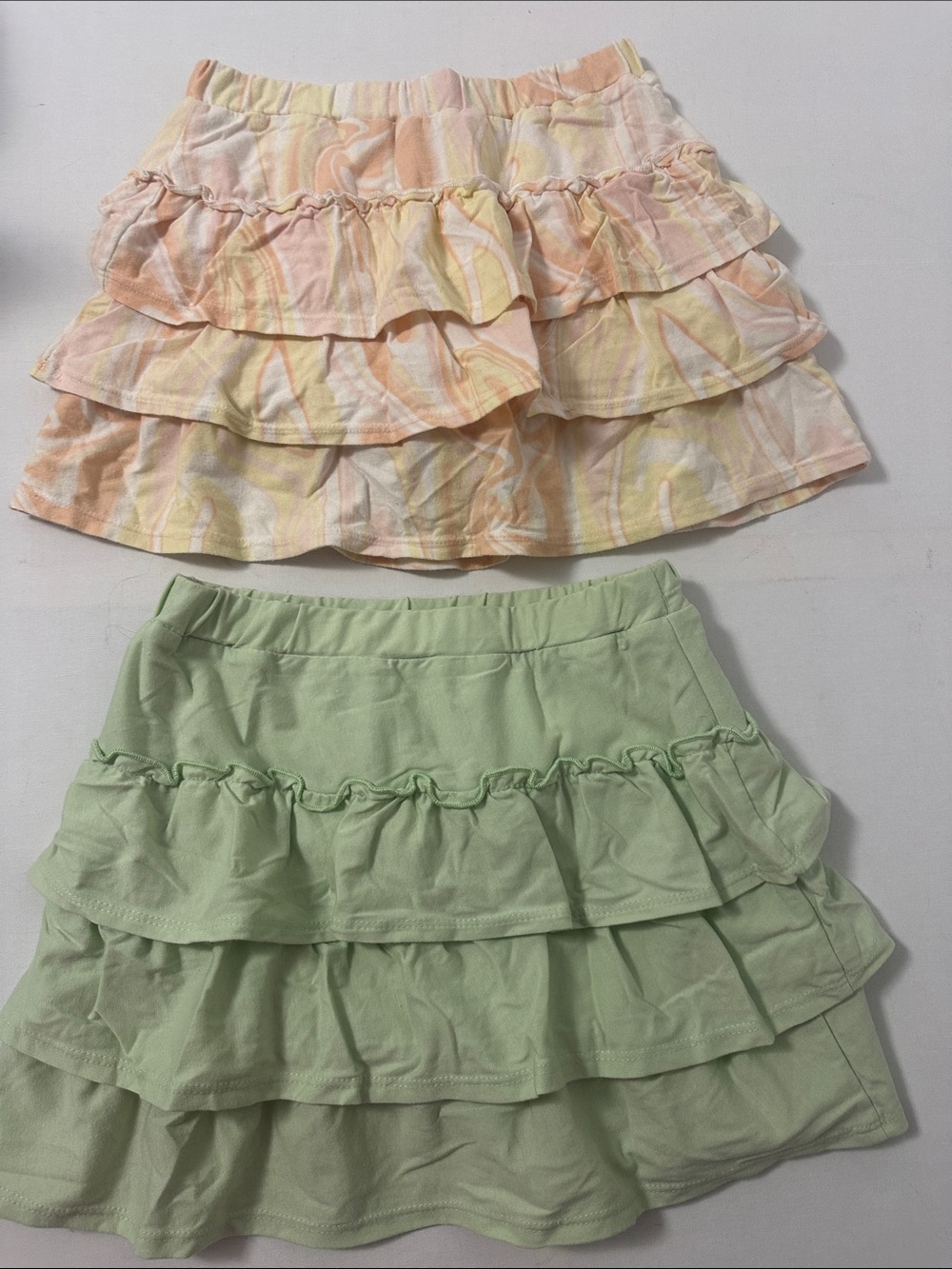 Garanimals Pastel Tiered Ruffle Skirts - Peach Tie-Dye & Mint Green